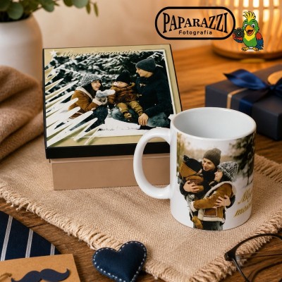 Taza con caja de madera